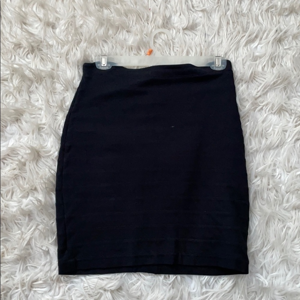 Express black ribbed skirt